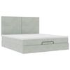 vidaXL Ottoman-Bett mit Matratzen Hellgrau 200x200 cm Samt