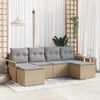 vidaXL Gartensofa-set mit Speicher 6 pcs Beige Poly-Rattan