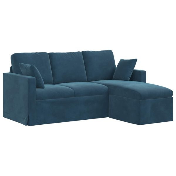 vidaXL Sofa Blau Gesamtabmessungen: 178 x 134 x 80 cm (B x T x H) Samt