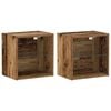 vidaXL Schwimmendes Regal mit LED-Licht 2 Stk. Braun 40 x 28,5 x 40 cm