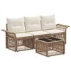 vidaXL Gartensofa-set 4 pcs Beige Poly-Rattan