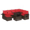 vidaXL 8-teiliges Gartensofa-Set mit Kissen, braun, Polyrattan