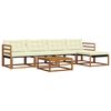 vidaXL Outdoor-Sofagarnitur mit Kissen 6 pcs Natur und Creme