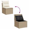 vidaXL 9-tlg. Garten-Sofagarnitur mit Kissen Beige Poly Rattan Akazie