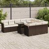 vidaXL 11-tlg. Garten-Sofagarnitur mit Kissen Braun Poly Rattan
