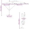vidaXL Roma Parasol Blau 286 x 284 x 265 cm Aluminium und Polyester