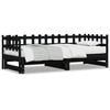 vidaXL Tagesbett Ausziehbar Schwarz 2x(80x200) cm Massivholz Kiefer