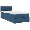 vidaXL Ottoman-Bett mit Matratze Blau 100x200 cm Stoff
