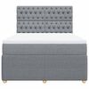 vidaXL Boxspringbett mit Matratze Hellgrau 160x200 cm Stoff