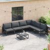 vidaXL Gartensofa-set mit Kissen 7 pcs Schwarz Stahl