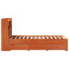 vidaXL Massivholzbett mit Regal ohne Matratze Wachsbraun 75x190 cm