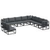 vidaXL Gartensofa-set 10 Stk. Schwarz Aluminium