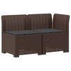 vidaXL 2-Sitzer Garten-Sofa mit Kissen Rattan-Look 2-Sitzer PP Braun