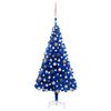 vidaXL K&uuml;nstlicher Weihnachtsbaum Beleuchtung & Kugeln Blau 150 cm