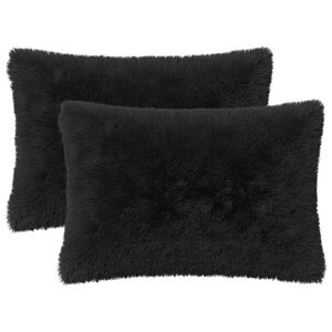 vidaXL Kissen mit Kissen HEERLEN 6 Stk. Schwarz PV Fleece