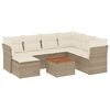 vidaXL 8-tlg. Garten-Sofagarnitur mit Kissen Beige Poly Rattan