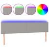 vidaXL LED Kopfteil Hellgrau 160x5x78/88 cm Stoff