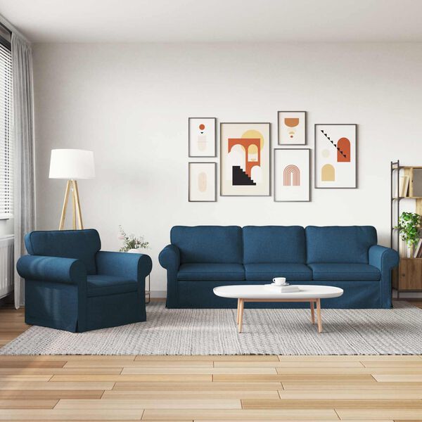 vidaXL Sofa 2 pcs Blau Gesamtabmessungen: 245 x 82 x 80 cm (B x T x H)