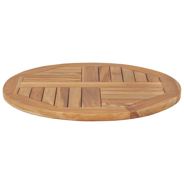 vidaXL Tischplatte Massivholz Teak Rund 2,5 cm 60 cm