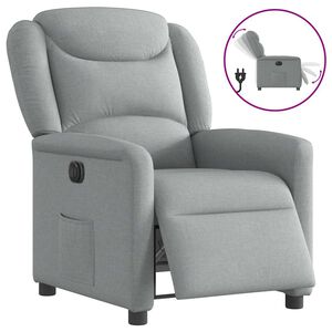 vidaXL Relaxsessel Elektrisch Hellgrau Stoff
