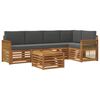 vidaXL Ecksofa Set mit Kissen 5 pcs Natur und Anthrazit