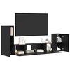 vidaXL Wand-TV-Schrank 3 pcs Schwarz Eichen-Optik Holzwerkstoff