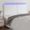 vidaXL LED Kopfteil Wei&szlig; 160x5x118/128 cm Kunstleder