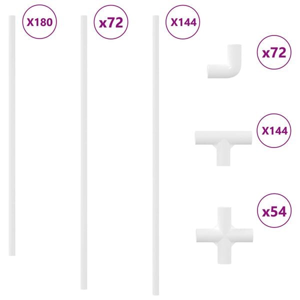 vidaXL PVC Rohr 29 pcs Wei&szlig; Materialpp und PE