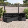 vidaXL Sofa Set mit Kissen mit Speicher Schwarz Poly-Rattan