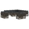 vidaXL Gartensofa-set 14 pcs Grau Poly-Rattan
