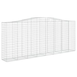 vidaXL Gabione mit Hochbogen 400x50x160/180 cm Verzinktes Eisen