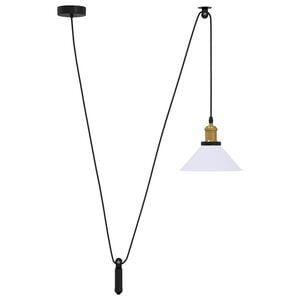 vidaXL Pendelleuchte H&ouml;henverstellbar E27 Wei&szlig; Gl&auml;nzend &Oslash; 22 cm Metall