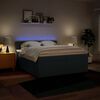 vidaXL Boxspringbett mit Matratze Blau 200x200 cm Stoff