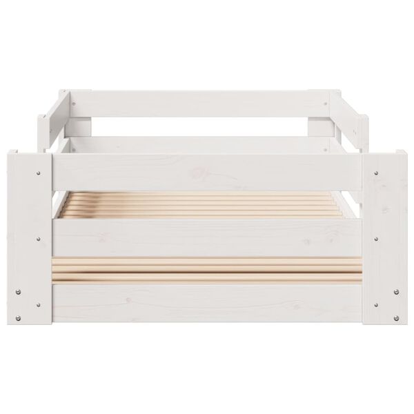 vidaXL Massivholzbett ohne Matratze Wei&szlig; 90x200 cm Kiefernholz