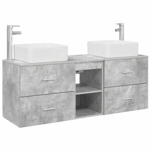 vidaXL Badezimmerschrank-Set 3 stk. Betongrau 49,5 x 41 x 63 cm