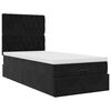 vidaXL Ottoman-Bett mit Matratzen & LEDs Schwarz 90x200 cm Samt