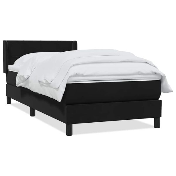 vidaXL Boxspringbett mit Matratze Schwarz 90x220 cm Samt