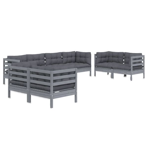 vidaXL 8-tlg. Garten-Lounge-Set mit Kissen Kiefer Massivholz
