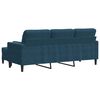 vidaXL 3-Sitzer-Sofa mit Hocker Blau 180 cm Samt