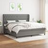 vidaXL Boxspringbett mit Matratze Dunkelgrau 200x200 cm Stoff