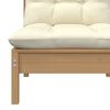 vidaXL 3-tlg. Garten-Lounge-Set mit Creme Kissen Massivholz Kiefer