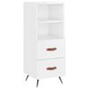 vidaXL Highboard Hochglanz-Wei&szlig; 34,5x34x180 cm Holzwerkstoff