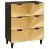 vidaXL Sideboard 3 pcs Schwarz und Gold 60 x 33 x 75 cm