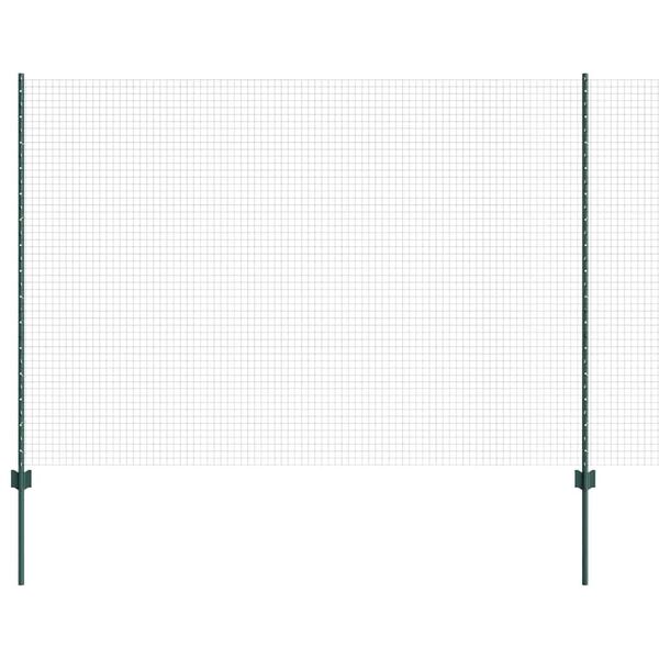 vidaXL Zaun mit Pfosten Gr&uuml;n 1.6 x 25 m Stahl und PVC