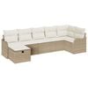 vidaXL Garten-Sofa-Set mit Kissen mit Speicher 7 pcs Beige Poly Rattan