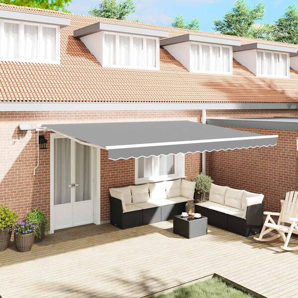 vidaXL Markise mit Weiß 4,5 × 3 m Metall