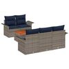 vidaXL Gartensofa-set 6 stk. Grau Poly-Rattan
