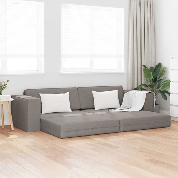 vidaXL Schlafsofa 200cm Taupe Stoff