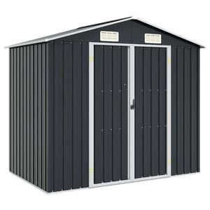 vidaXL Ger&auml;tehaus Anthrazit 205x129x183 cm Verzinkter Stahl