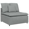 vidaXL Modulares Sofa Mittelmodul mit Kissen Hellgrau 100 cm